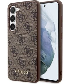 Guess GUHCS23SG4GFBR Hardcase 4G Metal Gold Logo Защитный чехол для Samsung Galaxy S23 / коричневый Чехлы - альтернативные