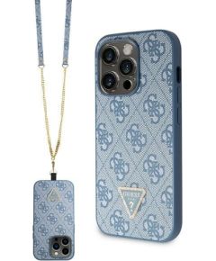 Guess GUHCP14XP4TDSCPB Crossbody 4G Metal Logo Защитный чехол для iPhone 14 Pro Max 6.7" / синий Чехлы - альтернативные