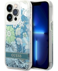 Guess GUHCP14XLFLSN Flower Liquid Glitter Защитный чехол для iPhone 14 Pro Max 6,7" / зелёный Чехлы - альтернативные