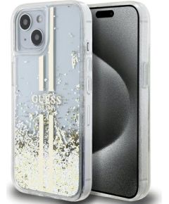 Guess GUHCP15MLFCSEGT Liquid Glitter Gold Stripes Защитный чехол для iPhone 15 Plus / 14 Plus 6.7" / прозрачный Чехлы - альтернативные