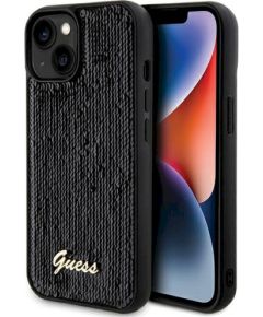 Guess GUHCP14SPSFDGSK Hardcase Sequin Script Metal Защитный чехол для iPhone 14 / 15 / 13 6.1" / чёрный Чехлы - альтернативные