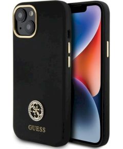 Guess GUHCP15SM4DGPK Silicone Logo Strass 4G Защитный чехол для iPhone 15 / 14 / 13 6.1" / чёрный Чехлы - альтернативные