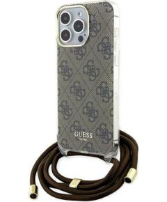 Guess GUHCP15LHC4SEW Hardcase Crossbody Cord 4G Print Защитный чехол для iPhone 15 Pro 6.1" / коричневый Чехлы - альтернативные