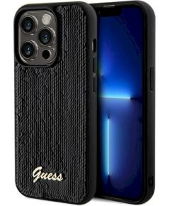 Guess GUHCP14XPSFDGSK Sequin Script Metal Защитный чехол для iPhone 14 Pro Max 6.7" / чёрный Чехлы - альтернативные