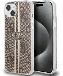 Guess GUHCP15MH4PSEGW Защитный чехол для iPhone 15 Plus / 14 Plus 6.7" / коричневый hardcase IML 4G Gold Stripe Чехлы - альтернативные