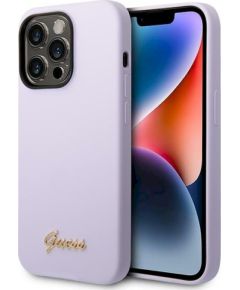 Guess GUHCP14XSLSMU Silicone Vintage Gold Logo Hardcase Защитный чехол для iPhone 14 Pro Max 6,7" / фиолетовый Чехлы - альтернативные