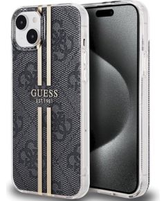 Guess GUHCP15MH4PSEGK Hardcase IML 4G Gold Stripe Защитный чехол для iPhone 15 Plus/14 Plus 6.7" / чёрный Чехлы - альтернативные
