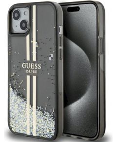 Guess GUHCP15MLFCSEGK Liquid Glitter Gold Stripes Защитный чехол для iPhone 15 Plus/14 Plus 6.7" / чёрный Чехлы - альтернативные