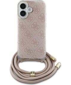 Guess GUHCP16SHC4SEP Hardcase Crossbody Cord 4G Print Защитный чехол для iPhone 16 6.1" / розовый Чехлы - альтернативные