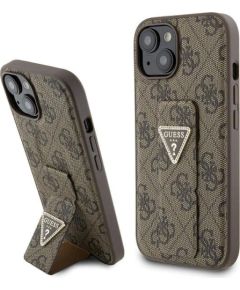 Guess GUHCP15SPGS4TDW Hardcase Grip Stand 4G Triangle Strass Защитный чехол для iPhone 15 / 14 / 13 6.1" / коричневый Чехлы - альтернативные