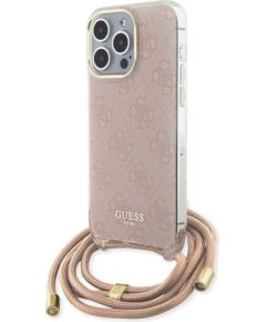 Guess GUHCP15LHC4SEP Hardcase Crossbody Cord 4G Print Защитный чехол для iPhone 15 Pro 6.1" / розовый Чехлы - альтернативные