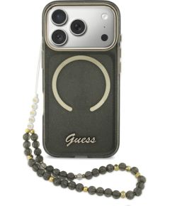 Guess IML Glitters Script Strap MagSafe Защитный чехол для iPhone 17 Pro / чёрный Чехлы - альтернативные