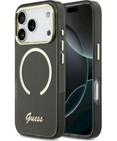 Case Guess IML Script Metal MagSafe Защитный чехол для iPhone 17 Pro Max / чёрный Чехлы - альтернативные