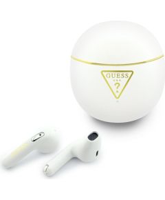 TWS Earphones Guess Gold Line Triangle Беспроводные наушники / белый Наушники