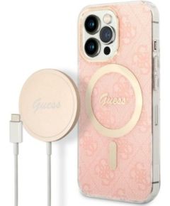 Guess Set GUBPP13XH4EACSP Case+ Charger Защитный чехол для iPhone 13 Pro Max / розовый Чехлы - альтернативные