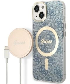 Guess Set GUBPP14SH4EACSB Защитный чехол для iPhone 14 / 15 / 13 6,1" / синий hard case 4G Print Чехлы - альтернативные