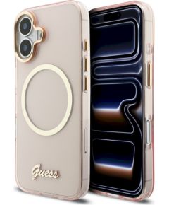 Case Guess IML Script Metal MagSafe Защитный чехол для iPhone 17 / розовый Чехлы - альтернативные