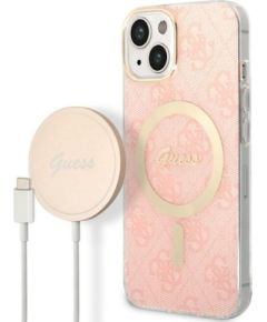 Guess Set GUBPP14MH4EACSP Защитный чехол + Зарядное устройство для iPhone 14 Plus / 15 Plus 6.7" / розовый Чехлы - альтернативные