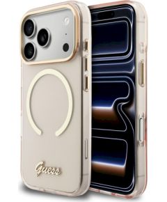 Case Guess IML Script Metal MagSafe Защитный чехол для iPhone 17 Pro / розовый Чехлы - альтернативные