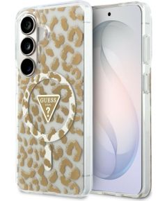 Case Guess IML Leopard Print Triangle MagSafe Защитный чехол для Samsung Galaxy S26 / коричневый Чехлы - альтернативные