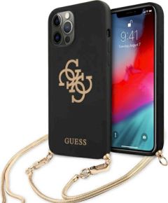 Guess GUHCP12LLSC4GBK Hardcase 4G Gold Chain Collection Защитный чехол для iPhone 12 Pro Max 6,7" / чёрный Чехлы - альтернативные