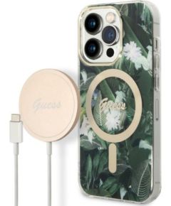 Guess Set GUBPP14XHJEACSA Case+Charger Защитный чехол для iPhone 14 Pro Max 6,7" / зелёный Чехлы - альтернативные
