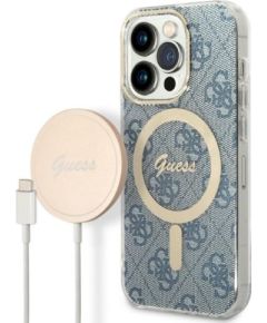 Guess Set GUBPP14XH4EACSB Защитный чехол и зарядное устройство для iPhone 14 Pro Max 6,7" / синий Чехлы - альтернативные