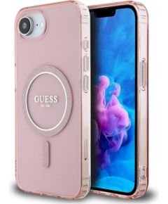Guess IML Glitter Circle MagSafe Case Защитный чехол для iPhone 16e/17e / розовый Чехлы - альтернативные