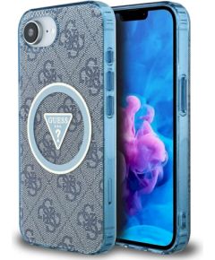 Case Guess IML Metal Glitter 4G Circle Triangle MagSafe Защитный чехол для iPhone 16e/17e / синий Чехлы - альтернативные
