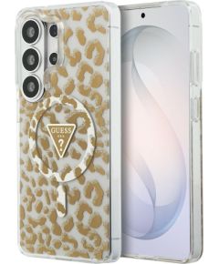 Guess IML Leopard Print Triangle MagSafe Защитный чехол для Samsung Galaxy S26 Ultra / коричневый Чехлы - альтернативные