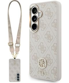 Guess 4G Big Rhinestone Triangle Strap MagSafe Защитный чехол для Samsung Galaxy S26 / розовый Чехлы - альтернативные
