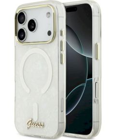 Case Guess IML Shell Script Metal MagSafe Защитный чехол для iPhone 17 Pro Max / белый Чехлы - альтернативные