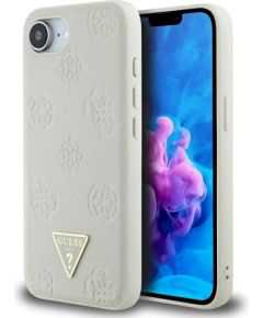 Case Guess Grained Hot Stamp Peony Triangle Logo MagSafe Защитный чехол для iPhone 16e / бежевый Чехлы - альтернативные