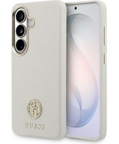 Case Guess Rhinestone Round Logo MagSafe Защитный чехол для Samsung Galaxy S26 Plus / бежевый Чехлы - альтернативные
