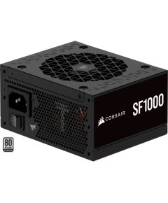 Corsair SF1000, PC power supply (black, 1x 12VHPWR, 3x PCIe, cable management, 1000 watts) Datoru barošanas bloki
