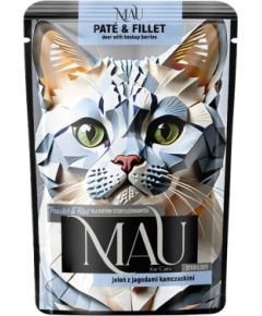Dolina Noteci MAU Pate and Fillet Sterilised Deer with haskap berries - wet cat food - 85g Консервы кошек