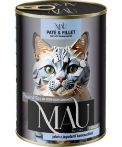 Dolina Noteci MAU Pate and Fillet Sterilised Deer with haskap berries - wet cat food - 400g Консервы кошек