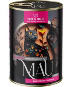 Dolina Noteci MAU Pate and Fillet Sterilised Goose with rabbit and raspberries - wet cat food - 400g Консервы кошек