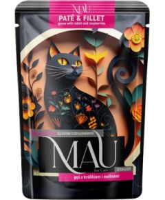 Dolina Noteci MAU Pate and Fillet Sterilised Goose with rabbit and raspberries - wet cat food - 85g Консервы кошек