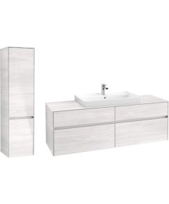 Villeroy & Boch mēbeļu komplekts Collaro, white wood Izlietnes skapis, plaukts