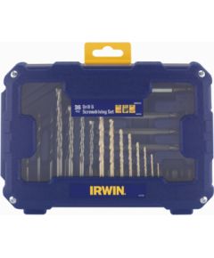 Urbju un skrūvgriežu uzgaļu komplekts Irwin IW6062523; 36 gab. Piederumi urbjiem