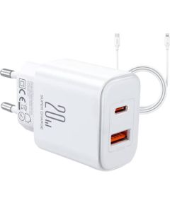 Charger Joyroom JR-TCF05 Flash, 20W + C to L Cable 1m (White) Jaunumi - Datori