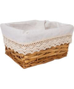 Basket MAX 24x18xH12cm, light brown with lace Jaunumi -Dārzam