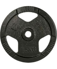Čuguna svaru disks inSPORTline Hamerton, melns, 1,25 kg, 30 mm Svaru ripas un stieņi