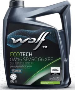 WOLF ECOTECH 0W16 SP/RC G6 XFE 5L API SP/RC, ILSAC GF-6 B Motora eļļas