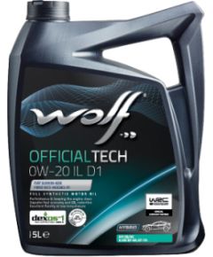 WOLF OFFICIALTECH 0W20 IL D1 5L SQ/RC, GM dexos1 Gen3 Моторные масла