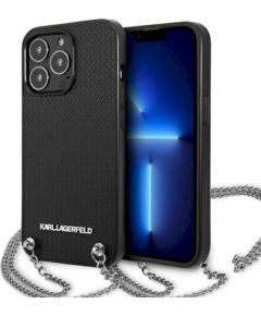 Karl Lagerfeld KLHCP13XPMK Leather Textured and Chain Защитный чехол для iPhone 13 Pro Max 6,7" / чёрный Чехлы - альтернативные