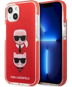 Karl Lagerfeld KLHCP13MTPE2TR Aizsargapvalks priekš iPhone 13 6.1" / sarkans Karl&Choupette Head Neoriģinālie Maciņi