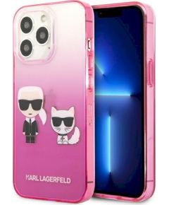 Karl Lagerfeld KLHCP13LTGKCP Aizsargapvalks priekš iPhone 13 Pro / 13 6,1" / pink Gradient Ikonik Karl & Chou Neoriģinālie Maciņi