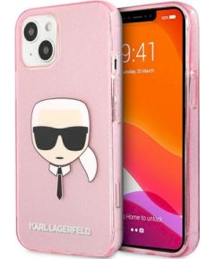 Karl Lagerfeld KLHCP13SKHTUGLP Glitter Karl`s Head Защитный чехол для iPhone 13 mini 5,4" / розовый Чехлы - альтернативные